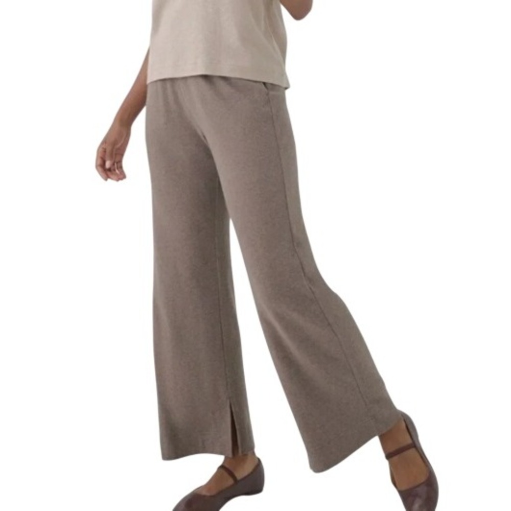 PACT Womens M Brown Airplane Organic Cotton Wide Leg Lounge Pants